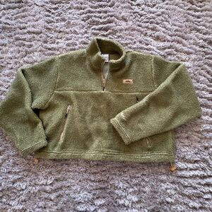 Nike quarters zip sweatshirt, Sherpa -army green in color - size Large - EUC